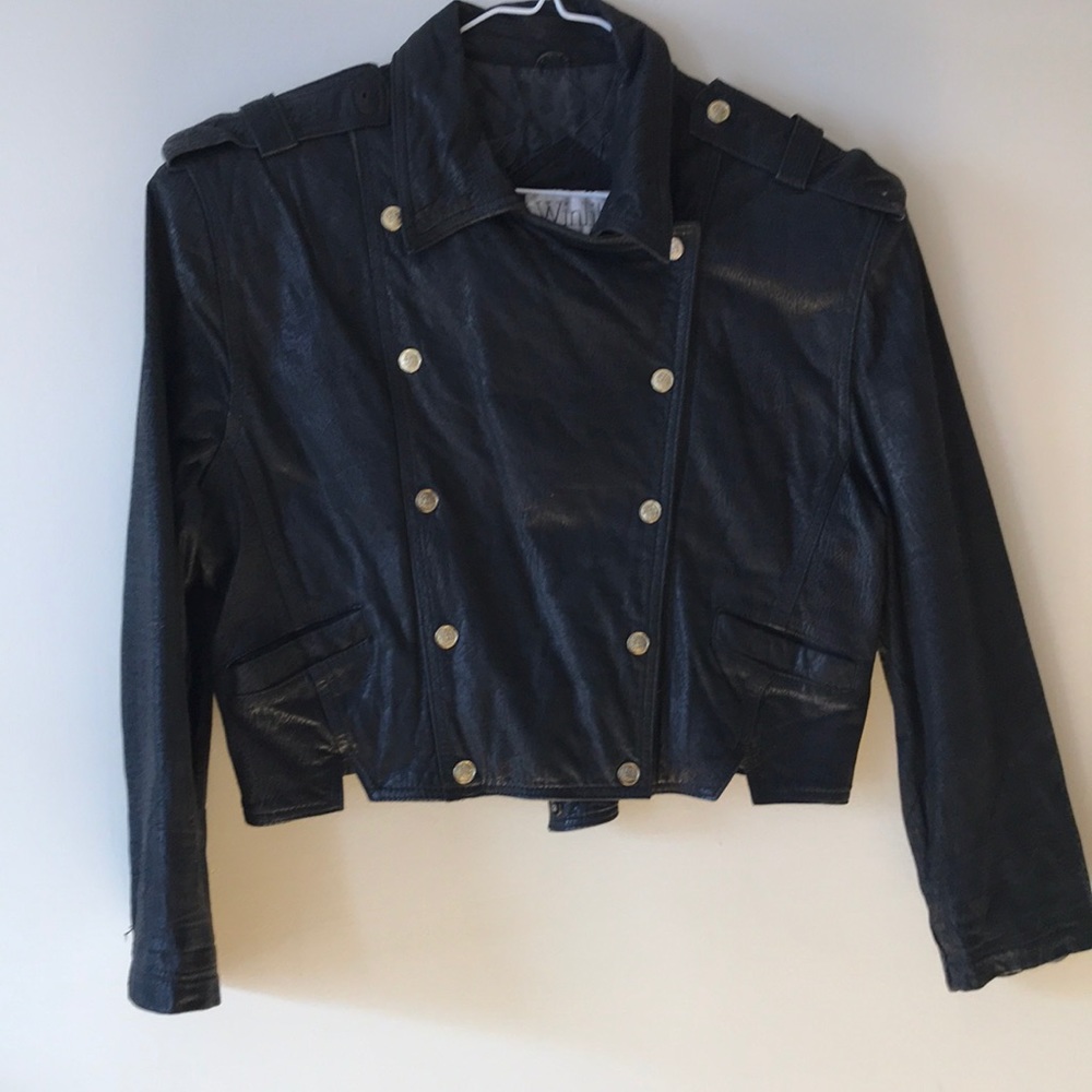 Vintage winlit leather cropped jacket